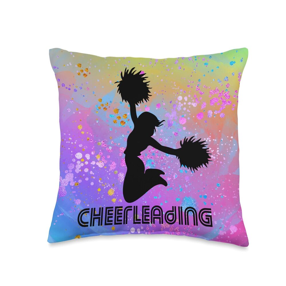 1033 Retro Distressed CHeerleader Cheerleading Girl Pom Pom Cool Throw